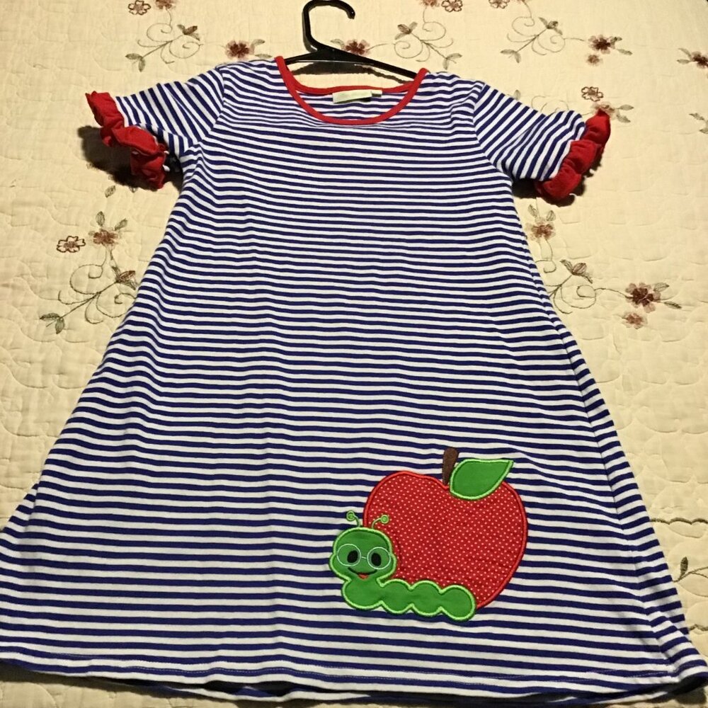 Be Mine Girl's Size 8 Back-to-School Apple Dress--Nice Shape